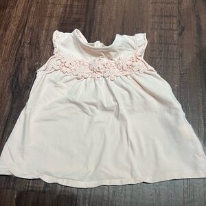 Zara Light Pink Kids Blouse with Floral Accents